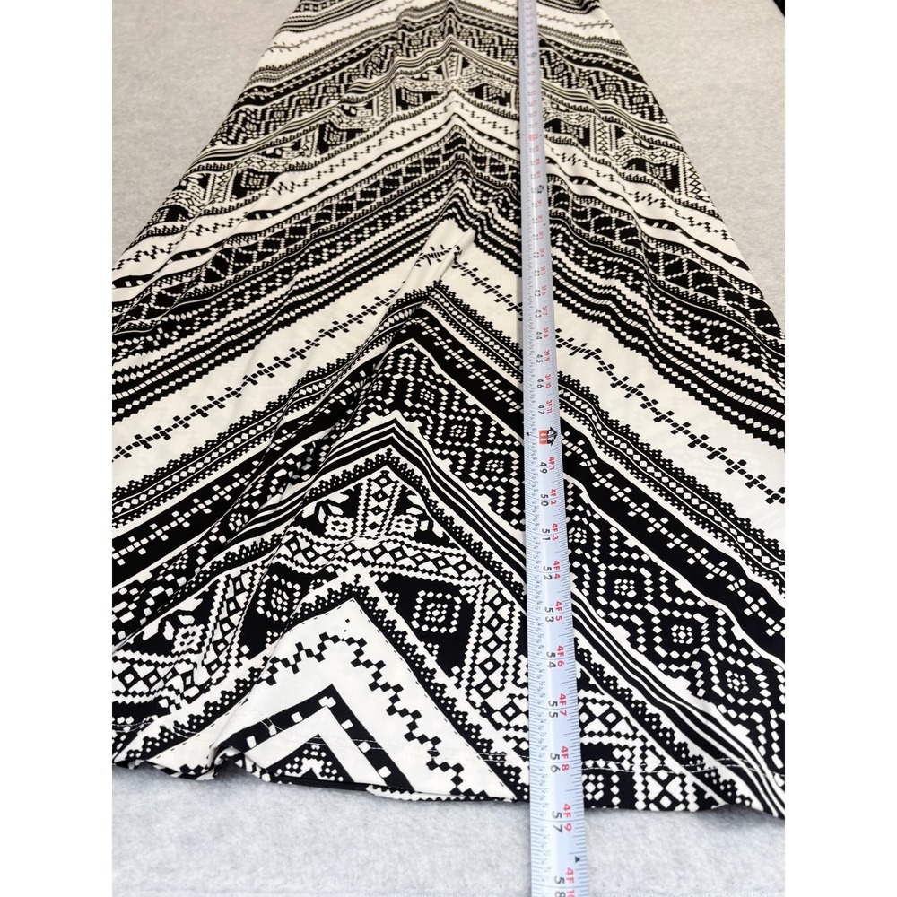 American Living Dress Womens 10 Black White Geometric Maxi Stretch Beachy Boho - Picture 9 of 9